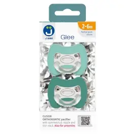 2-pack. Smart pacifiers Glee 2-6m mint-turquoise