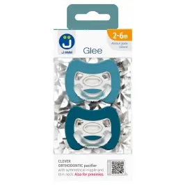 2-pack. Smart pacifiers Glee 2-6m marine-blue