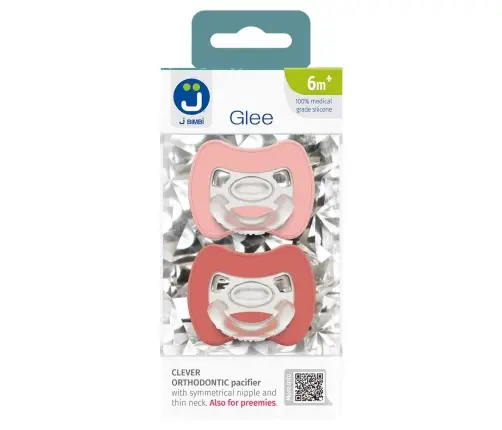2-pack. Smart pacifiers Glee 6m+ rose-brick