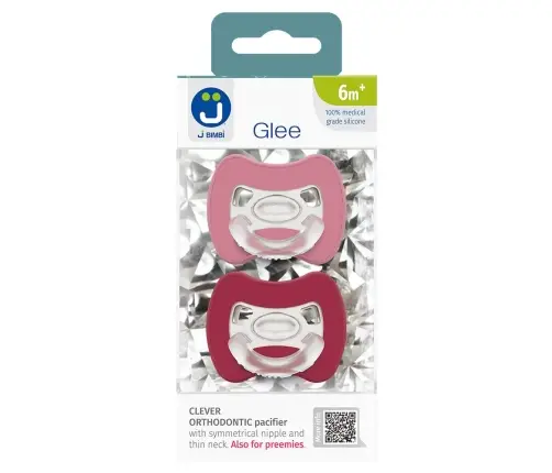 2-pack. Smart pacifiers Glee 6m+ old rose-red