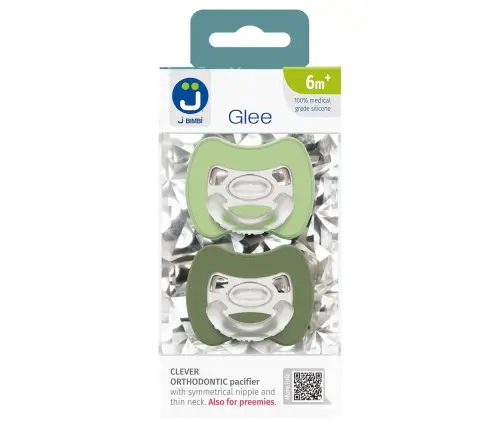 2-pack. Smart pacifiers Glee 6m+ sage-green