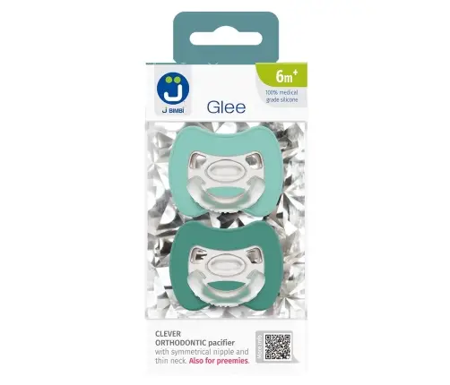 2-pack. Smart pacifiers Glee 6m+ mint-turquoise