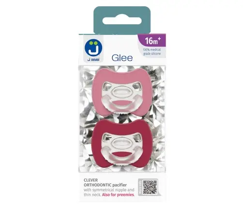 2-pack. Smart pacifiers Glee 16m+ old rose-red