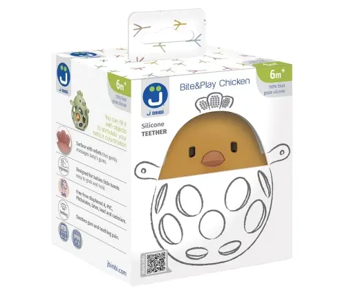 Teether Bite&Play chicken gum massager 6m+ mango