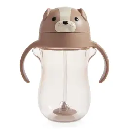 Munchkin joogipudel kõrre ja raskusega 296ml Dog Beige Munchkin joogipudel kõrre ja raskusega 296ml Dog Beige