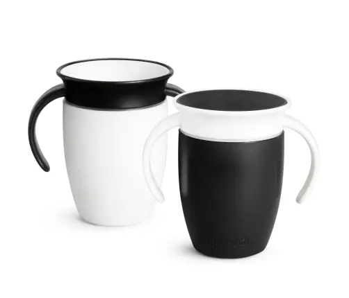 Munchkin harjutustass sangadega 207ml, Black/White