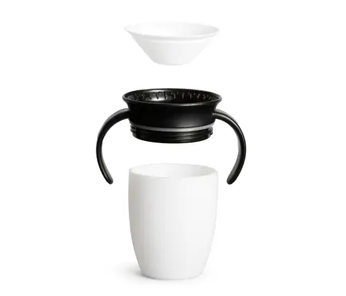 Munchkin harjutustass sangadega 207ml, Black/White