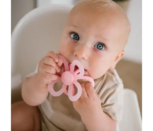 BabyOno silikoonist närimisrõngas Lill Roosa