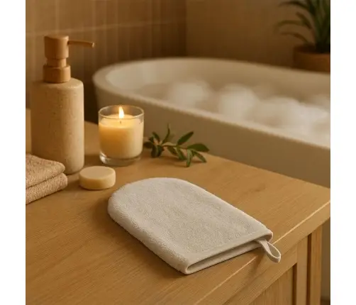 BabyOno Bamboo baby wash mitt Beige