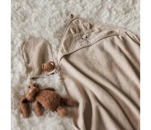 BabyOno Bamboo baby wash mitt Beige