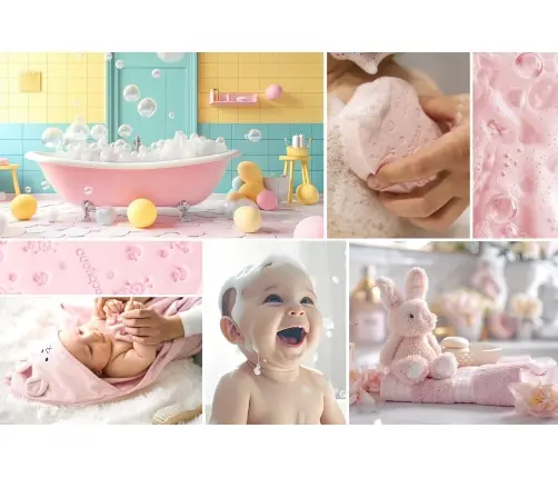 BabyOno baby bath sponge Pink