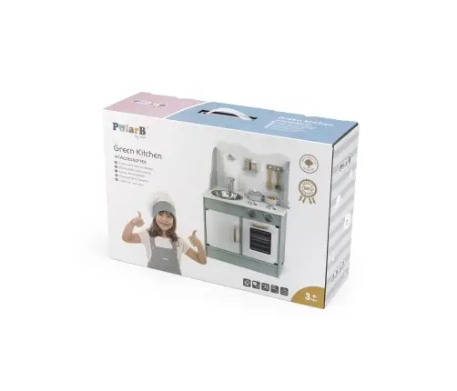 PolarB puidust mänguköök roheline