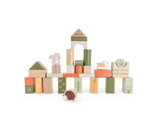 PolarB puidust ehitusklotsid 50tk, Roheline Mets