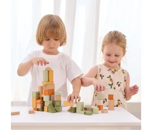 PolarB puidust ehitusklotsid 50tk, Roheline Mets