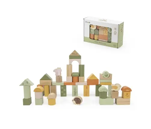 PolarB puidust ehitusklotsid 50tk, Roheline Mets