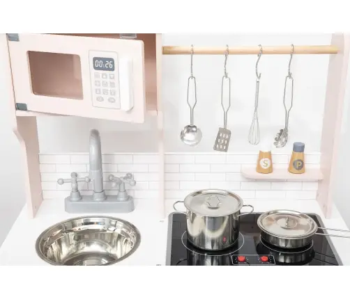 PolarB puidust mänguköök heli ja valgusega, Roosa