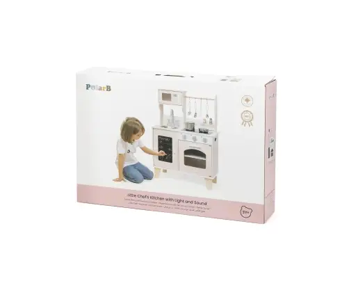 PolarB puidust mänguköök heli ja valgusega, Roosa