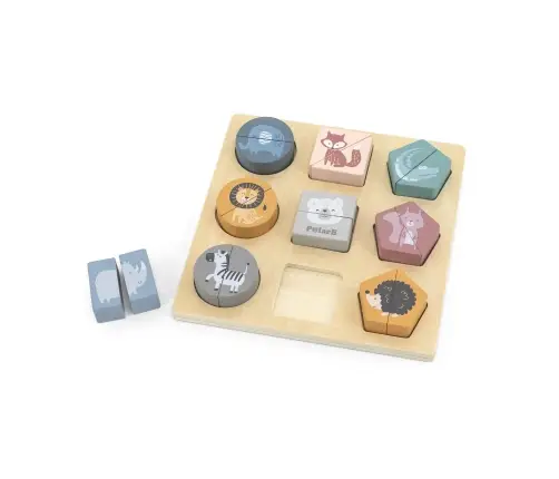 PolarB Shape Block Puzzle - Wild Animals