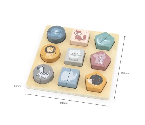 PolarB Shape Block Puzzle - Wild Animals