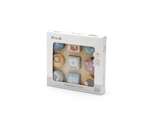 PolarB Shape Block Puzzle - Wild Animals
