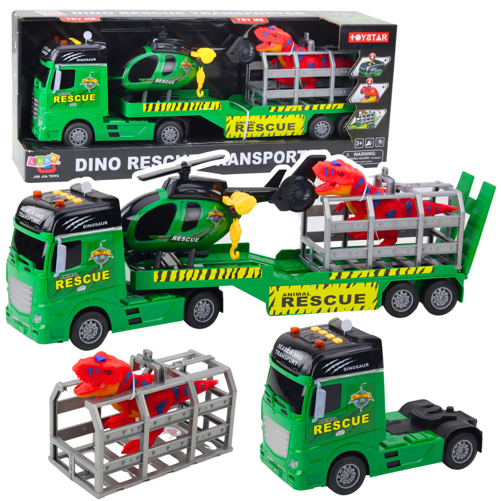 Rescue Kit Truck Helicopter Car Dinosaur