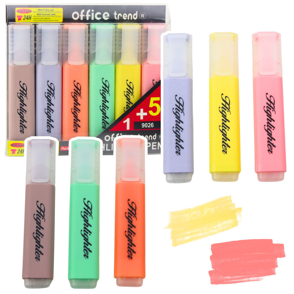 Set of Highlighters Note Markers Pastel