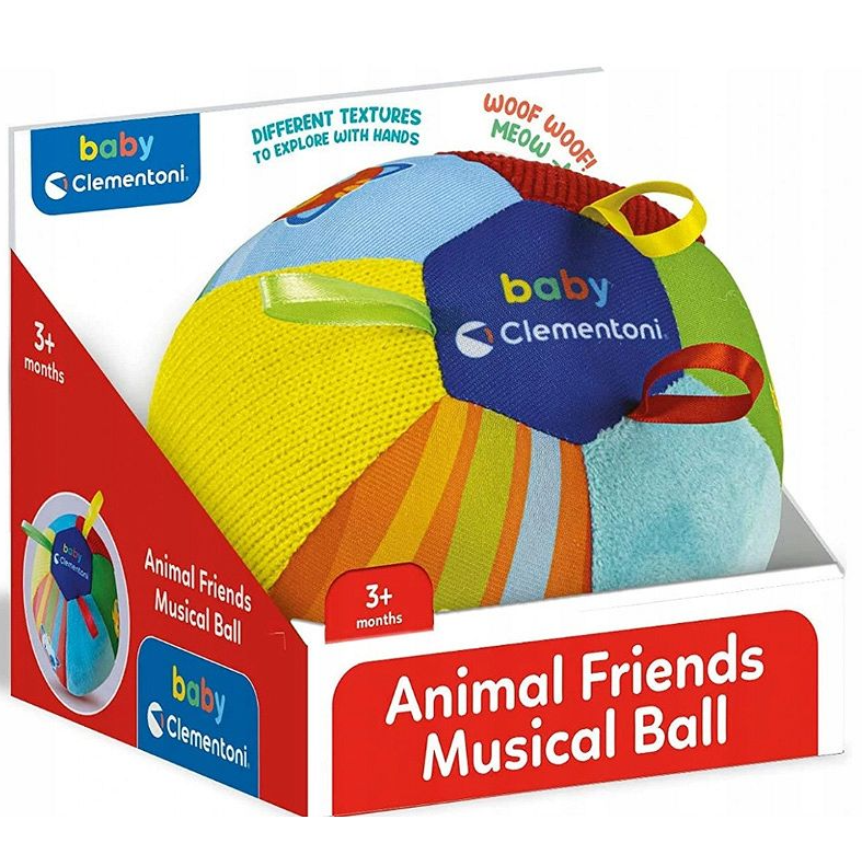 Soft Musical Ball with Animals Clementoni